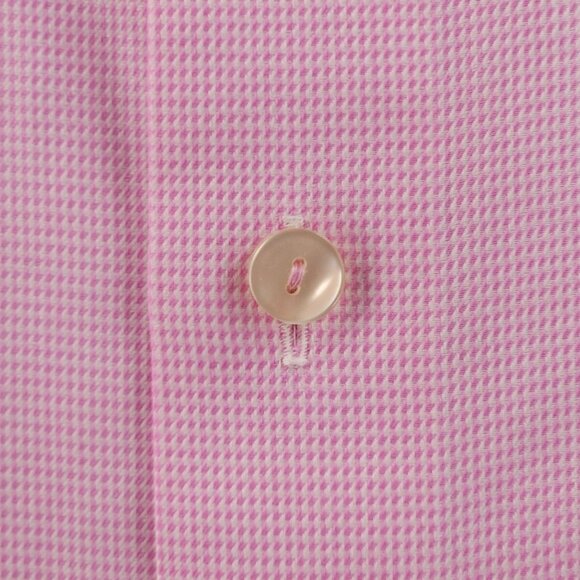 Eton 16.5 Cotton Classic Check Convertible Cuff Pink Button Up Men Long Sleeve - Picture 7 of 16